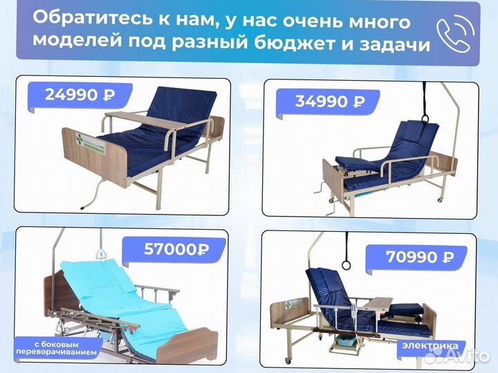 Медицинская кровать для ухода за больными