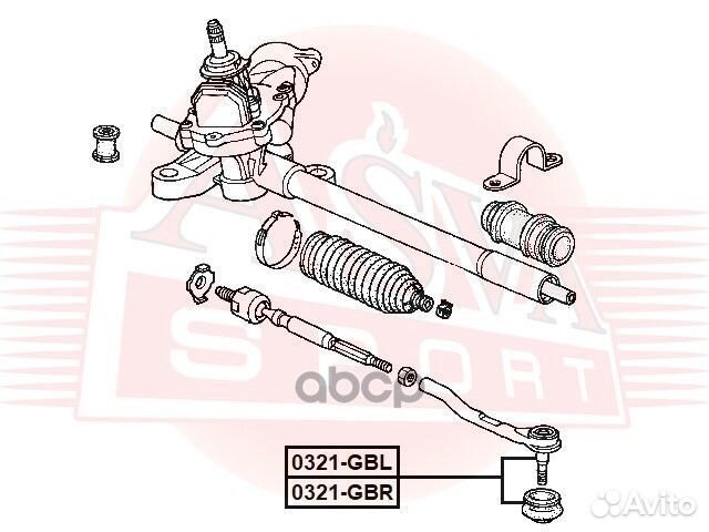 Наконечник рулевой тяги перед лев 0321GBL asva