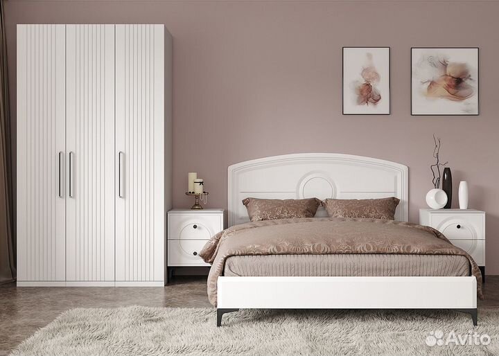 Кровать Валенсия 11.36.01, белый PE шагрень