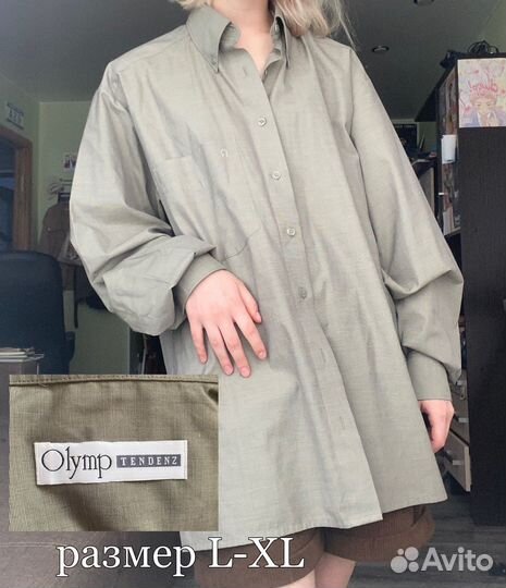 Оливковая рубашка