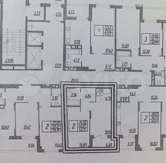 1-к. квартира, 42 м², 8/17 эт.