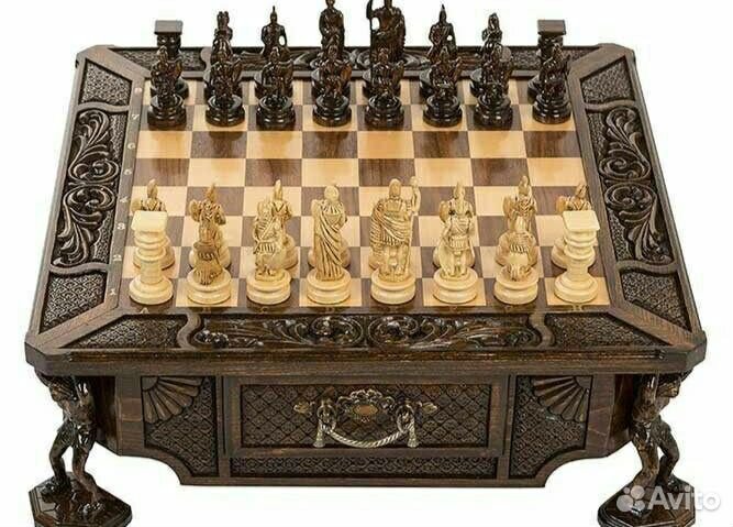 Шахматы резные. Шахматные фигуры. Нарды