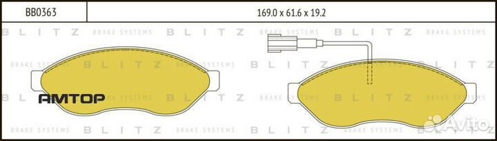 Blitz BB0363 Колодки тормозные дисковые передние c