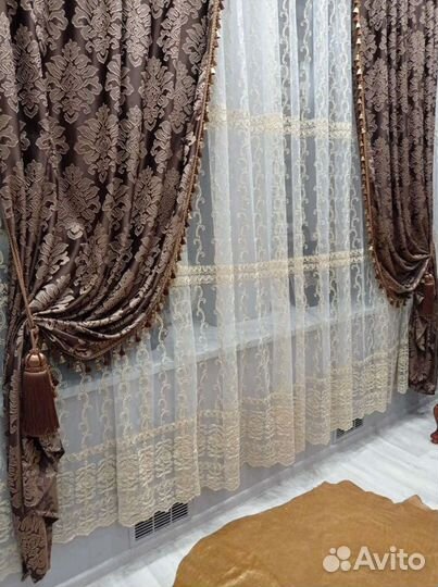 Шторы плотные блек аут,тюль итальянская