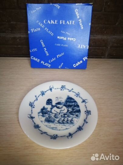 Фарфоровая тарелка. Рождество/Новый год. Винтаж