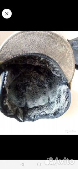 Кепка муж утепл экокожа б/у перчатки новые