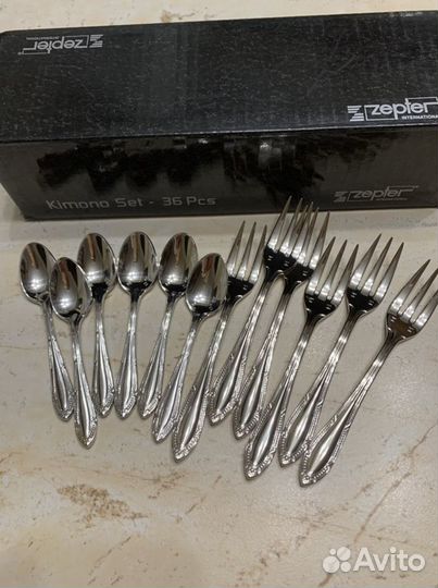 Цептер десертные вилки и ложки кофейные новые