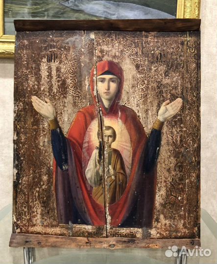 Икона Знамение.Спаситель 19 век