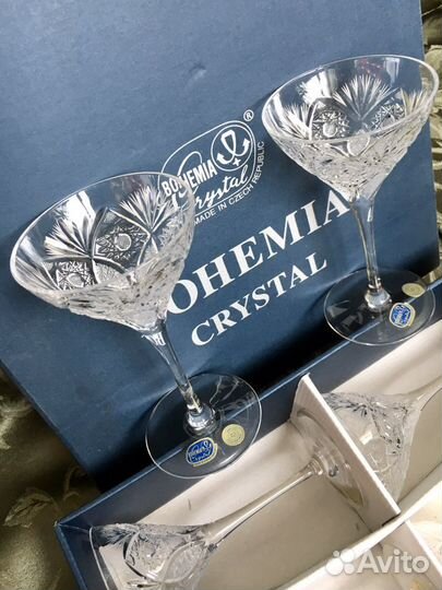 Чешский хрусталь Богемия. Стаканы, креманки
