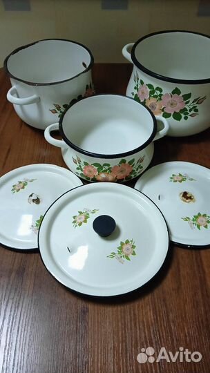 Тарелки разные СССР и кастрюли