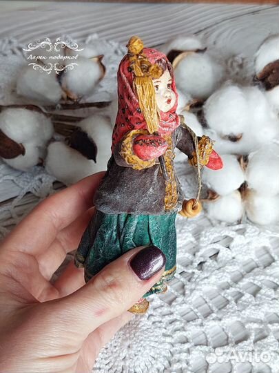 Ватная авторская кукла Девочка с ярмарки