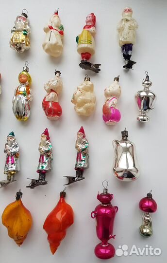 Разные елочные коллекционные игрушки СССР. Стекло