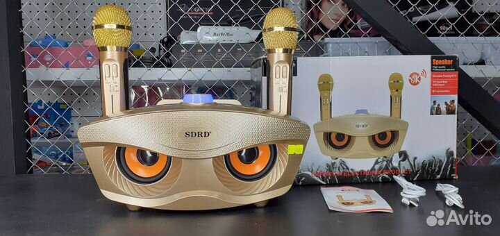 Караоке станция 40вт Сова 2 беспроводных микрофона