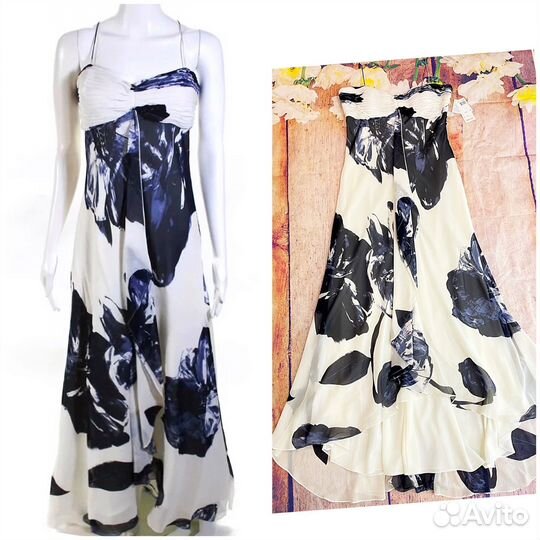 Летящее подиумное платье из шелка от кутюр L