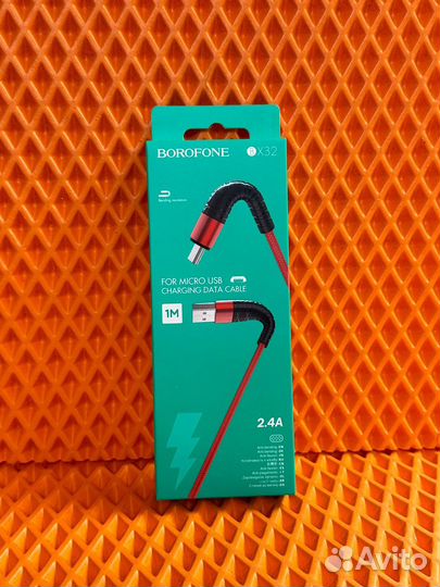 Кабель microusb Borofone BX32 (2.4A,1m) red