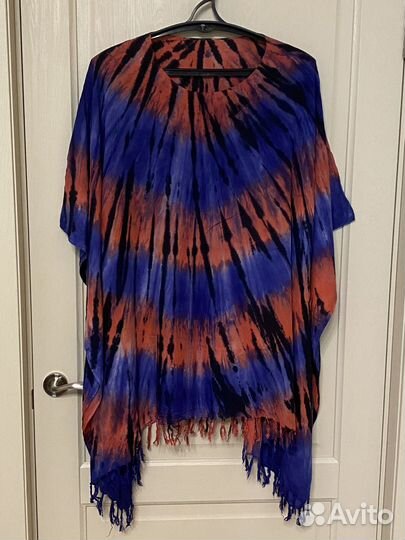 Пончо летнее женское, размахайка. Большой размер