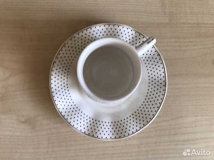 Кофейная пара «Танец», фарфор, в горошек, Турция