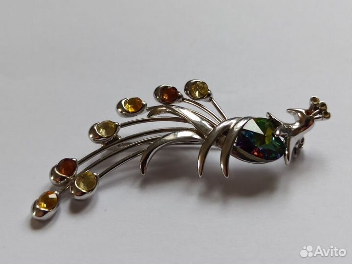 Брошь павлин начало 90х