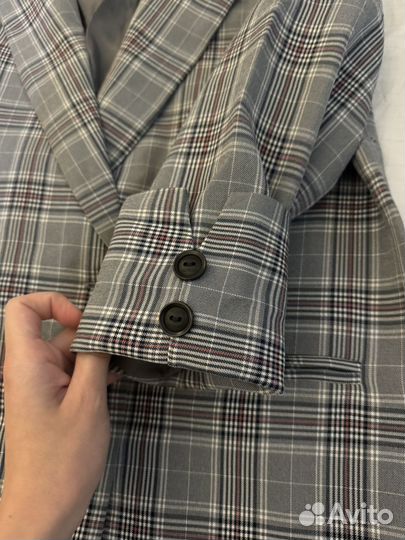 Пиджак женский оверсайзв клетку