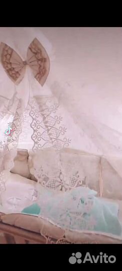 Бортики в детскую кроватку, балахин с держателем