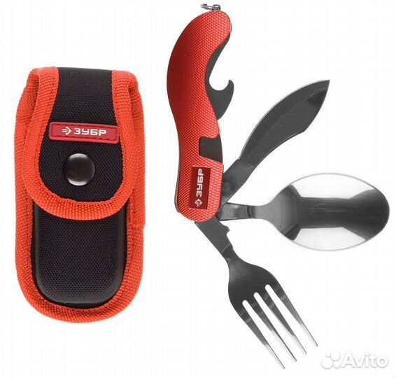 Ложка вилка нож в чехле Зубр