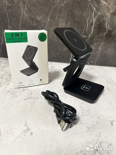 Беспроводная зарядка 3в1 новая
