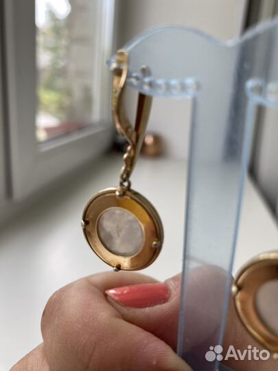 Серьги серебро с позолотой