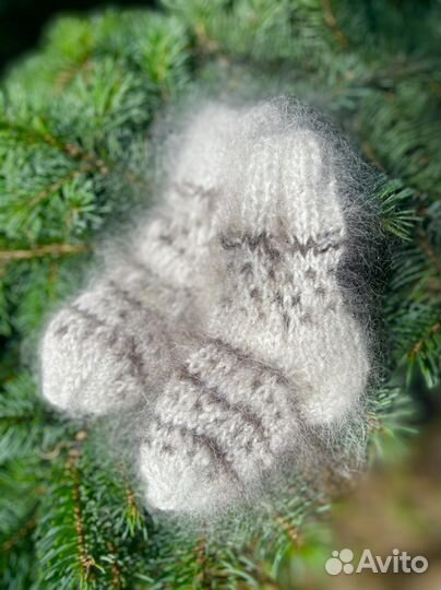 Теплые детские носки из козьего пуха Ручная работа