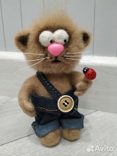 Кот Стёпка) валяная игрушка