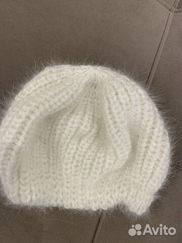 Берет вязанный из пуза норки