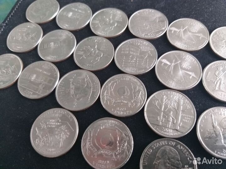 Монеты четвертаки 25 центов