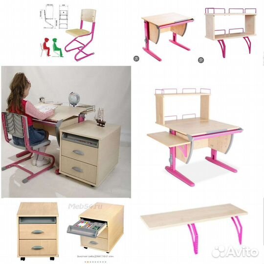 Растущая парта и стул деми
