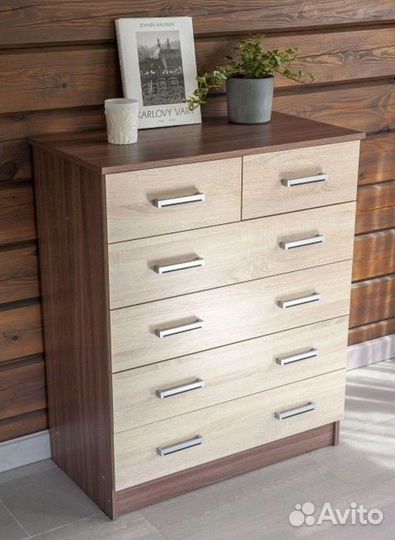 Комод Катрин 5 ясень шимо/дуб сонома