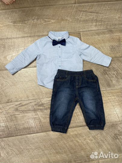 Рубашка с бабочкой, джинсы на мальчика
