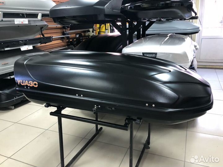 Автобокс багажник на крышу Chevrolet Orlando черны