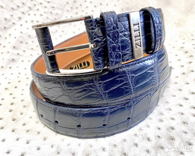 Мужской ремень из натуральной кожи крокодила