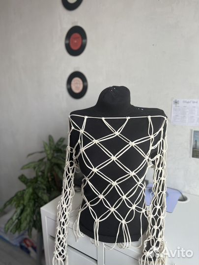 Макраме топ сетка с рукавами