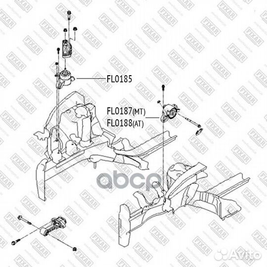 Опора двигателя задняя fixar 650 SSA5150EC, 235150