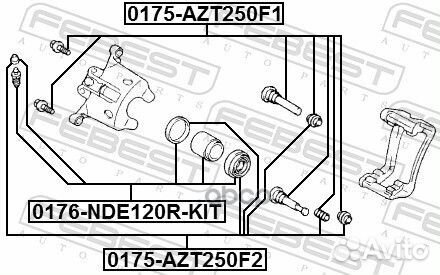 Поршень суппорта toyota corolla 02-07 зад.рем.к