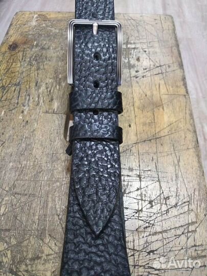 Ремень кожаный черный
