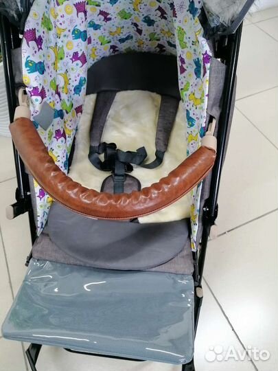 Новые санки-коляска Galaxy (лен/серо-коричневый)