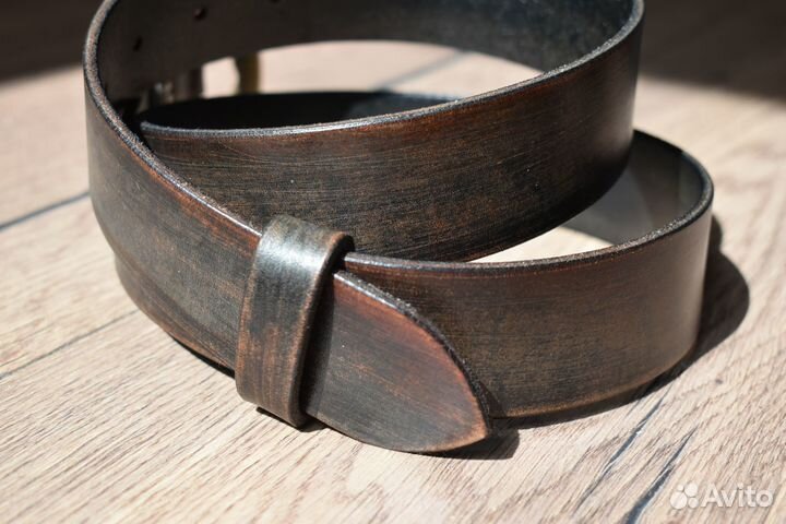 Кожаный мужской ремень из толстой кожи