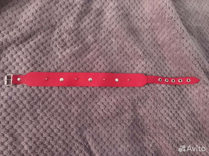 Чокер красный кожаный Ошейник