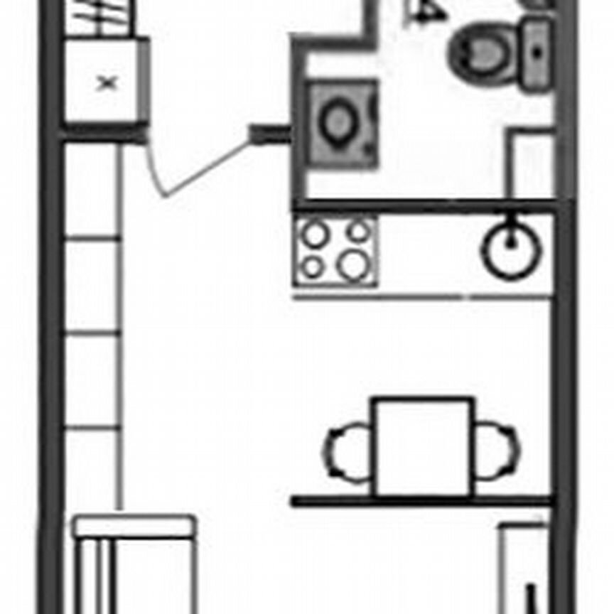 Квартира-студия, 24,6 м², 1/4 эт.