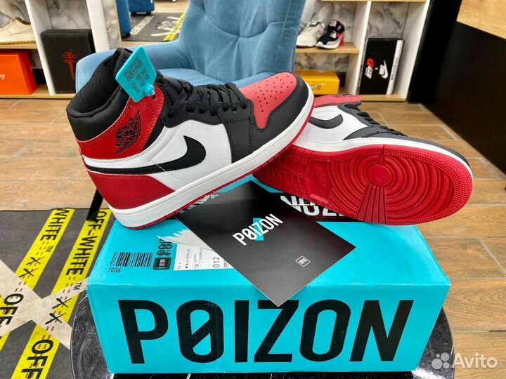 Кроссовки Air Jordan 1 Retro красные Poizon