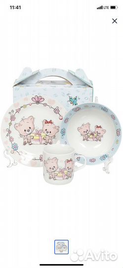 Новый набор детской посуды daniks и 44 котенка