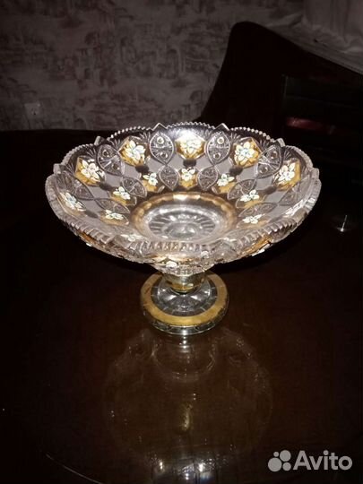 Ваза для фруктов хрусталь