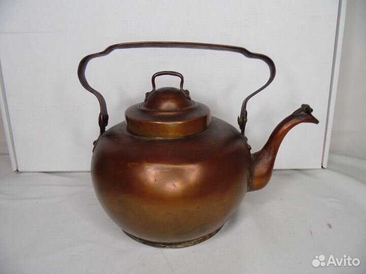 Антиквариат из Европы. Стар чайник Медь 25 см