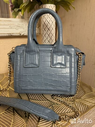 Клатч Zara оригинал цвет серо-голубой