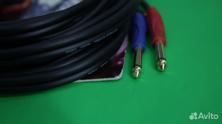 Кабель 2*jack 6.3 моно штекер - 2*jack 6.3 моно